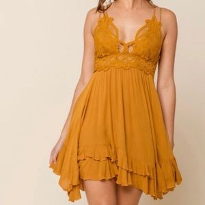 Adella Slip Dress - Mustard (Free People)